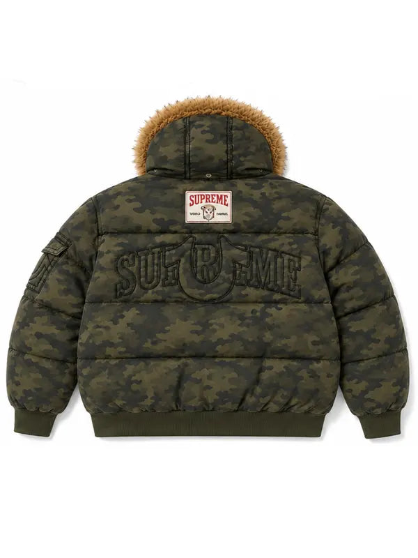 Supreme-x-True-Religion-Hooded-Puffer-Jacket-Olive-Camo