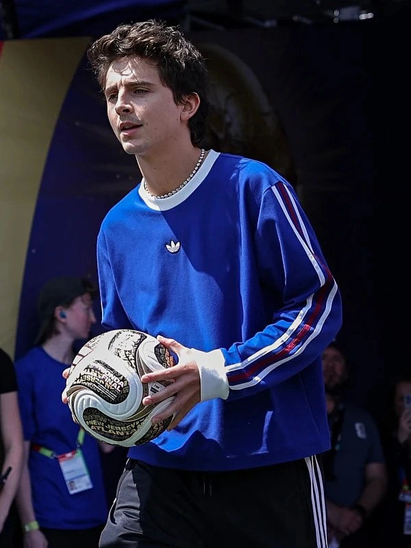 Timothee-Chalamet-Adidas-FIFA-World-Cup-Final-2026-Blue-Crewneck-Sweatshirt