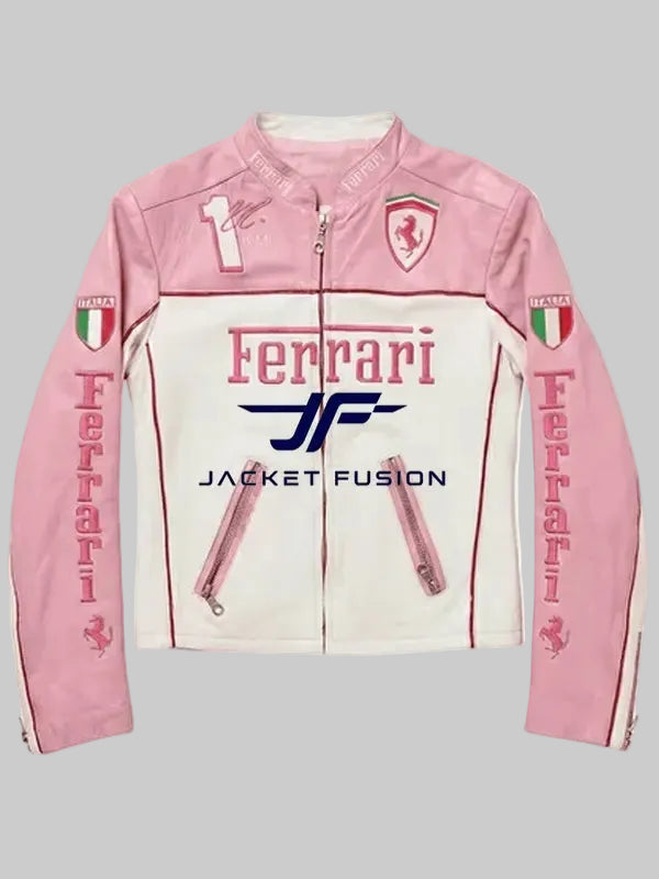 Vintage-Ferrari-Pink-And-White-Leather-Jacket