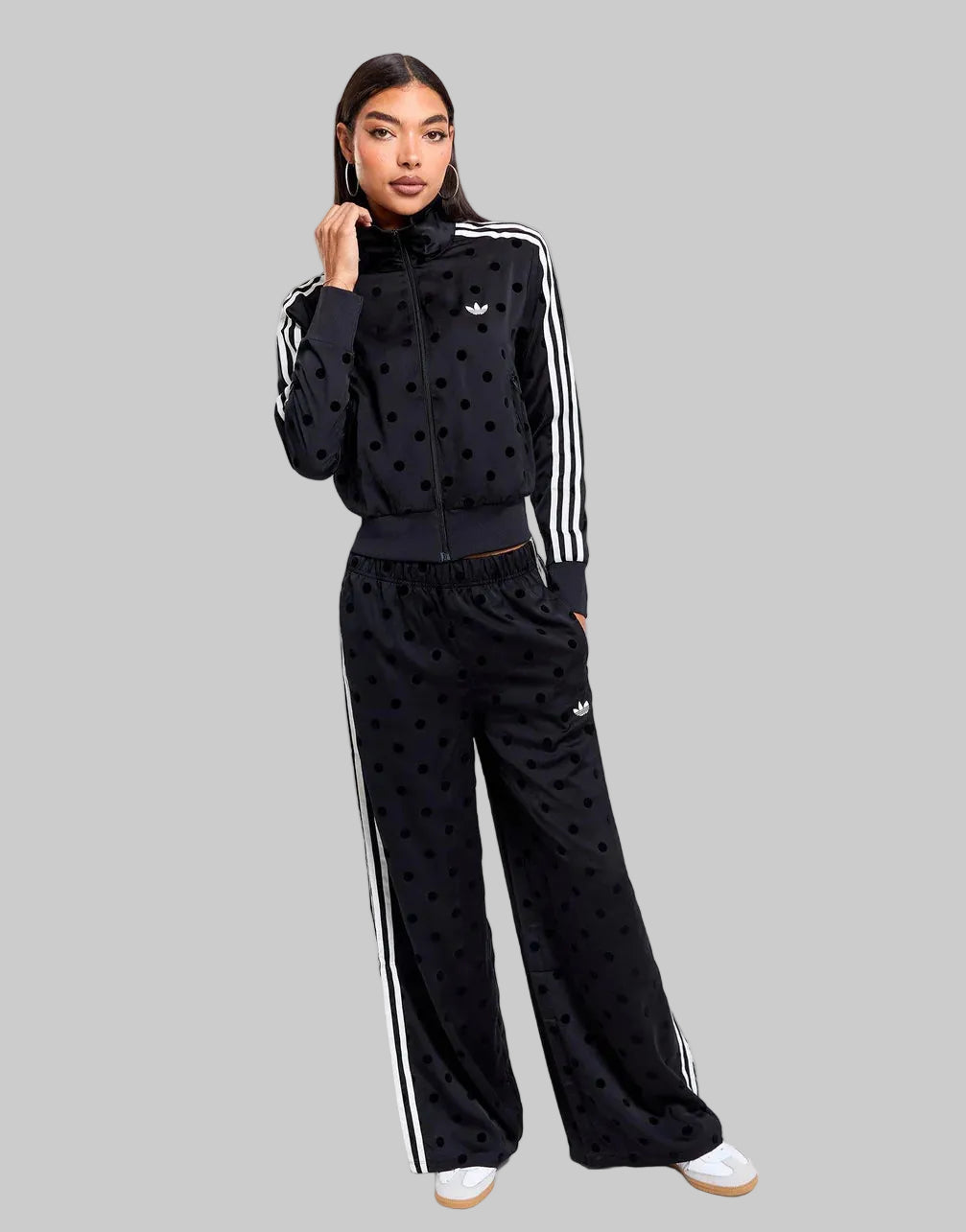 Womens-Adidas-Polka-Dot-Track-Set-Black