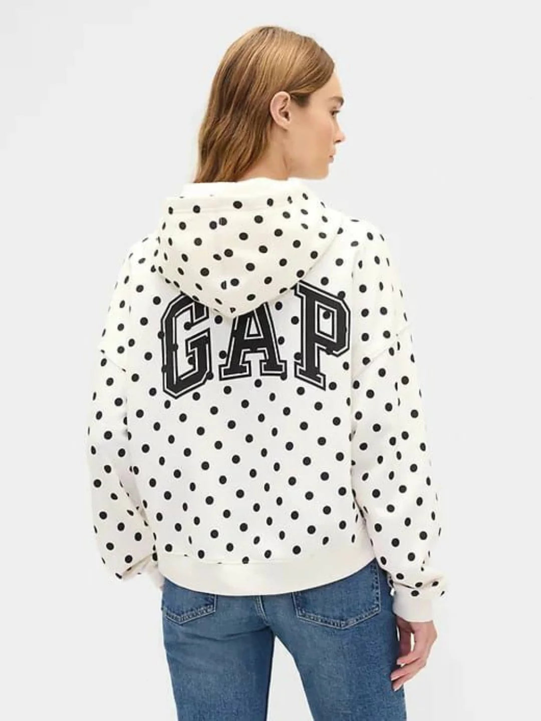 Womens-GAP-Factory-Polka-Dot-Hoodie