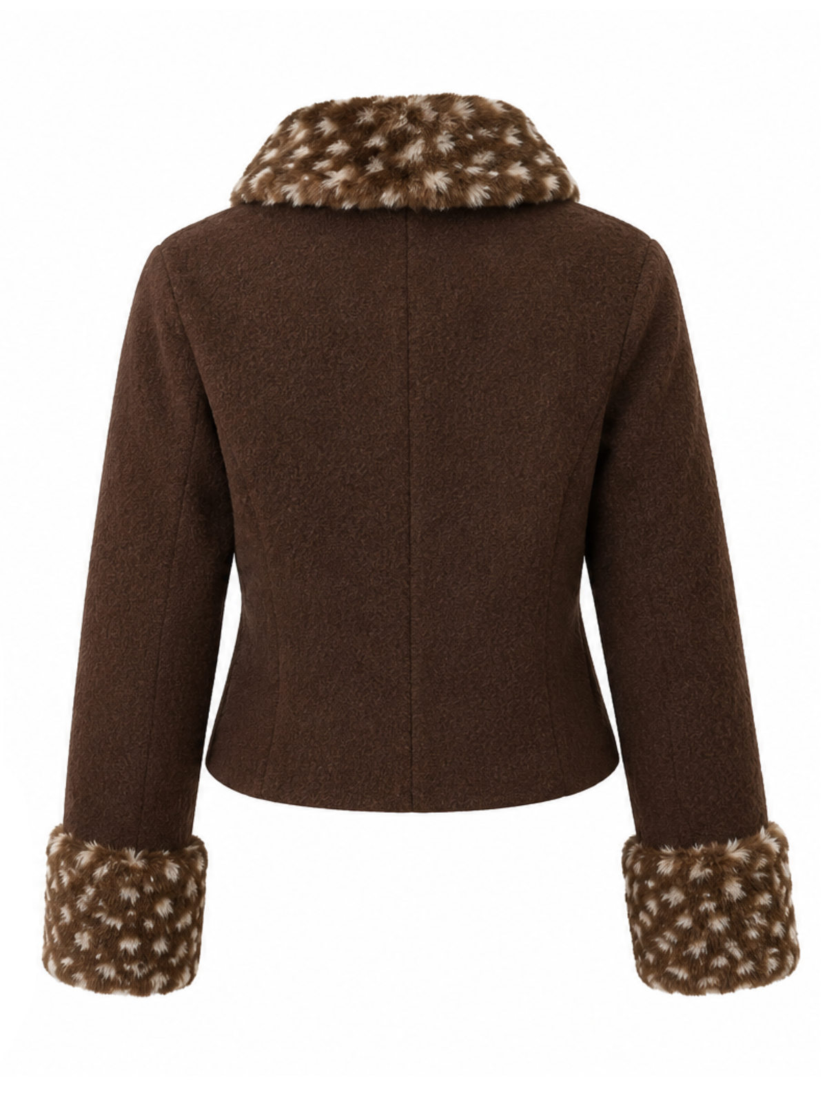 Womens-Zara-Bambi-Brown-Wool-Cardigan-Jacket-Back