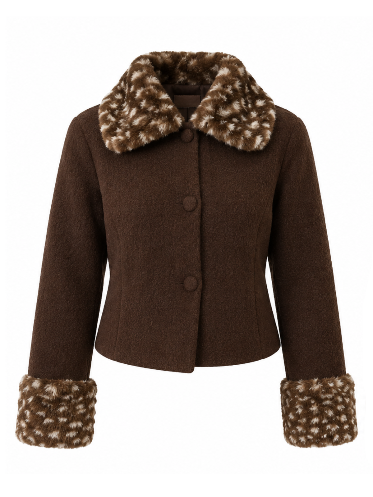Womens-Zara-Bambi-Brown-Wool-Jacket-Cardigan