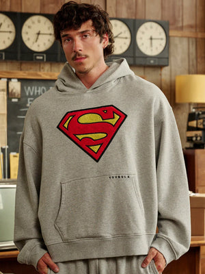 Youngla-Superman-Grey-Hoodie-For-Mens