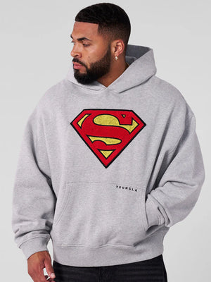 Youngla-Superman-Logo-Hoodie-Grey