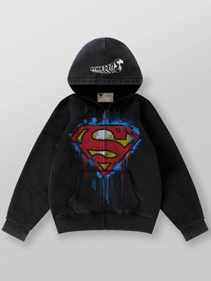 Youngla-Superman-ZIP-Hoodie-Black