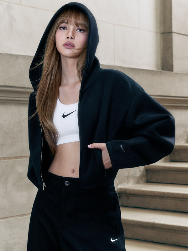 blackpink-LaLisa-Nike-Sportswear-Crop-Fleece-Hoodie