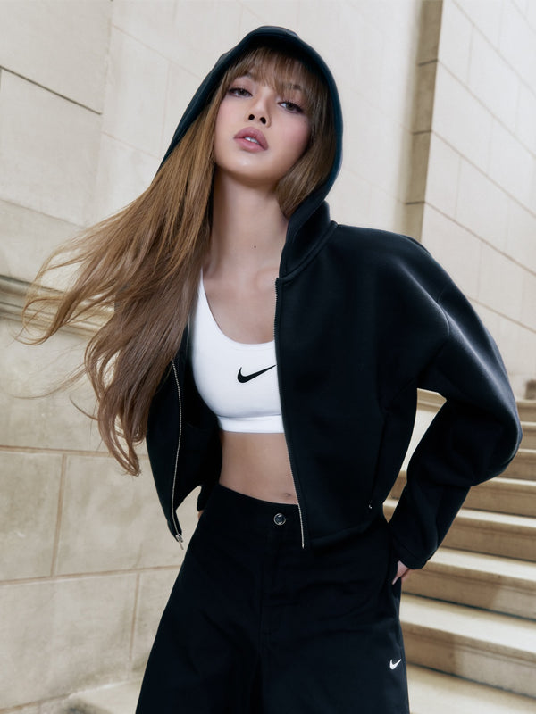 blackpink-Lisa-Nike-Sportswear-Crop-Black-Hoodie